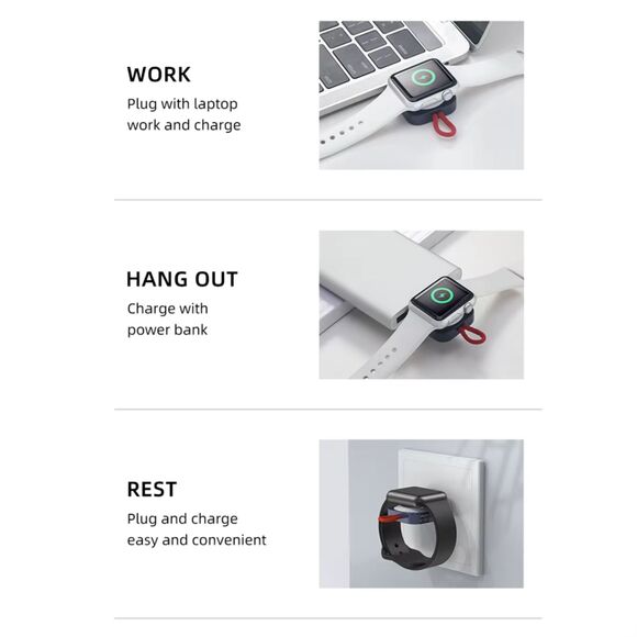 NIB-Black Rock W26 Apple Watch Ultra-thin Magnetic Wireless Charger - Picture 3 of 7